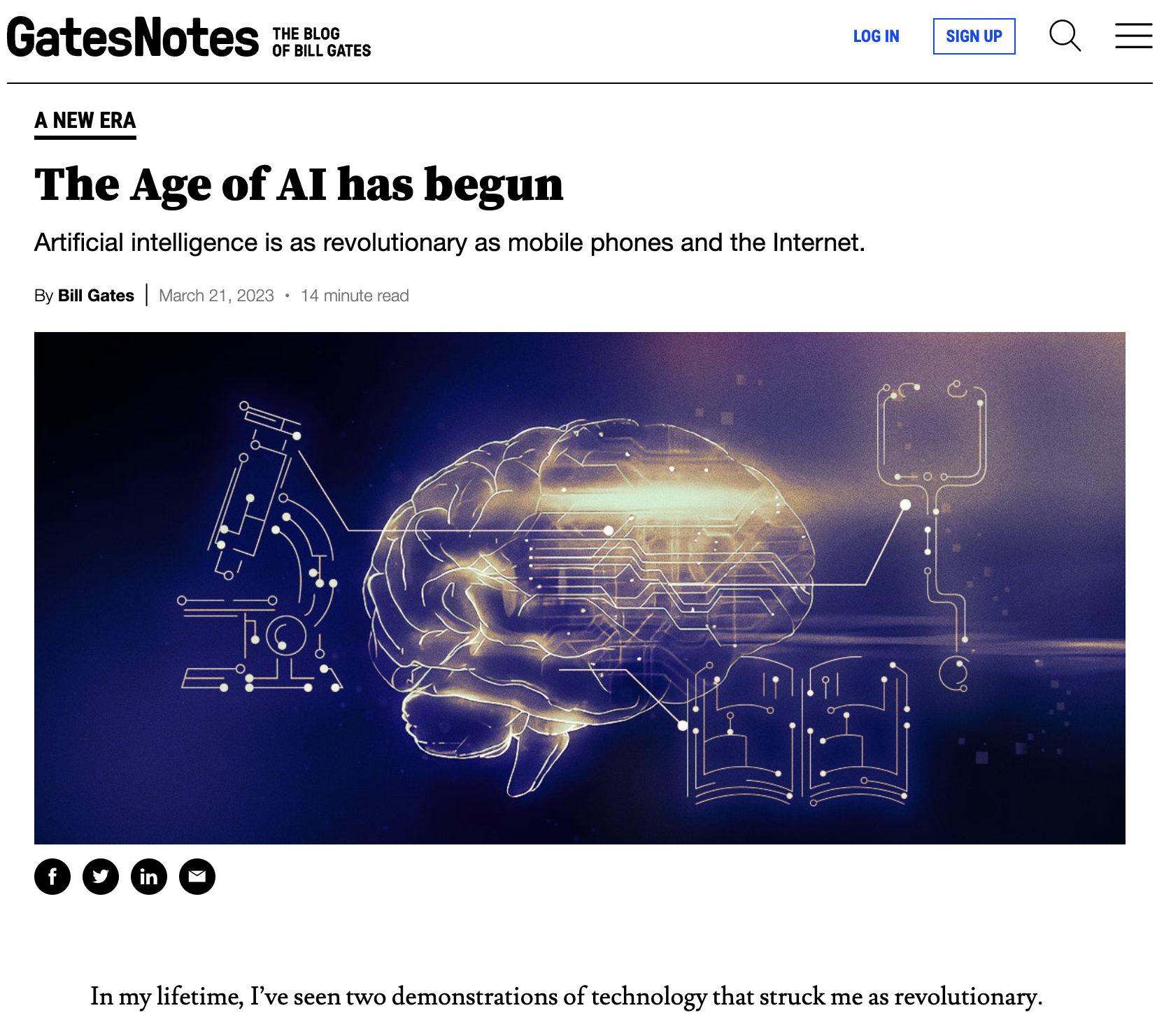Bill Gates article screenshot